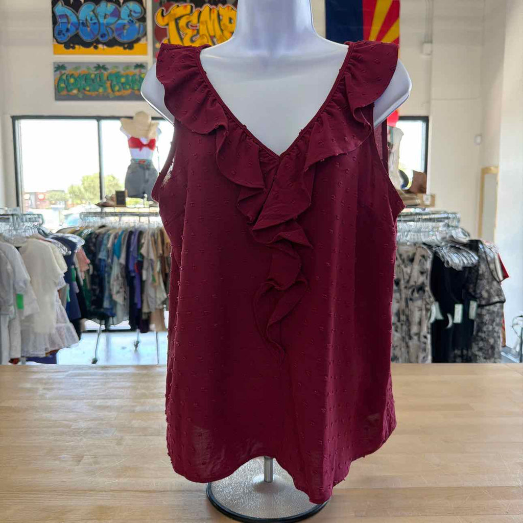 Lauren Conrad Size S Burgandy Preloved Sleeveless