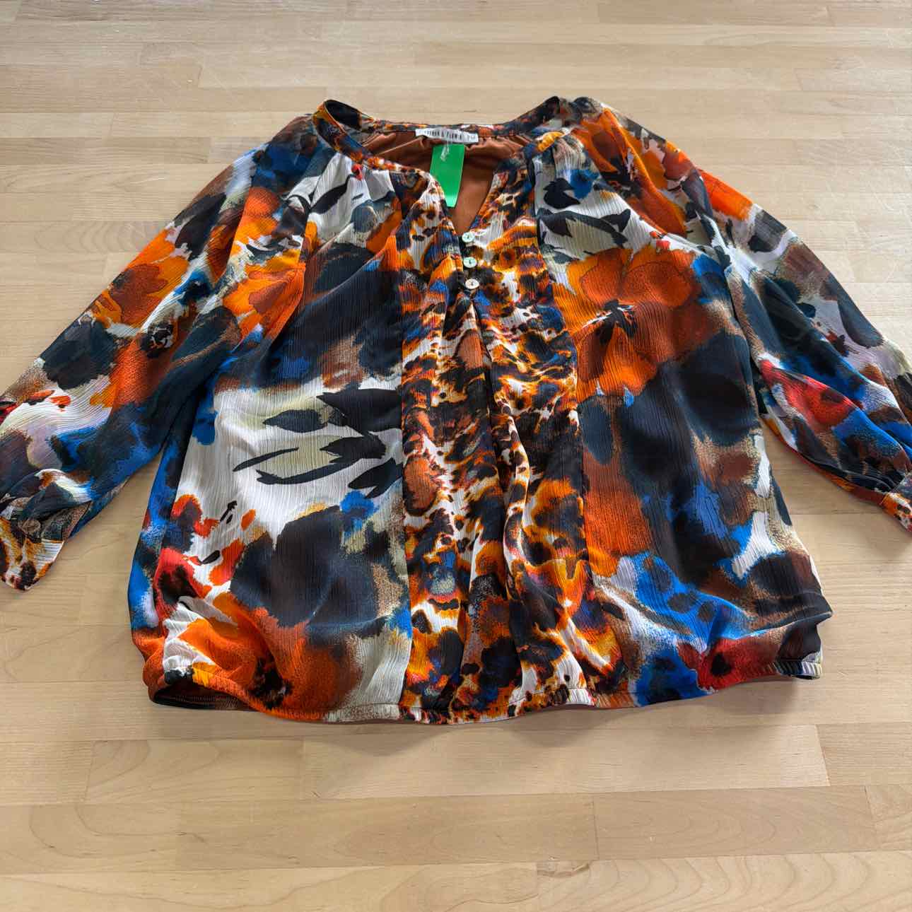 Figueroa&Flower Size PM Orange Preloved Blouse LS