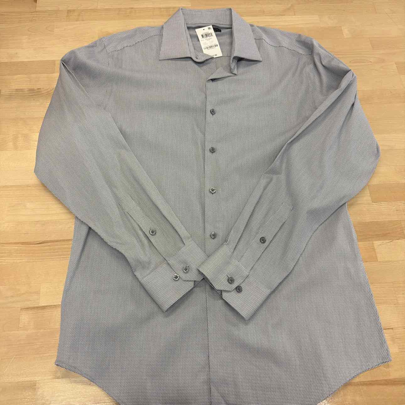 Alfani Mens Athletic Fit Twill Stretch Button Down Dress Shirt