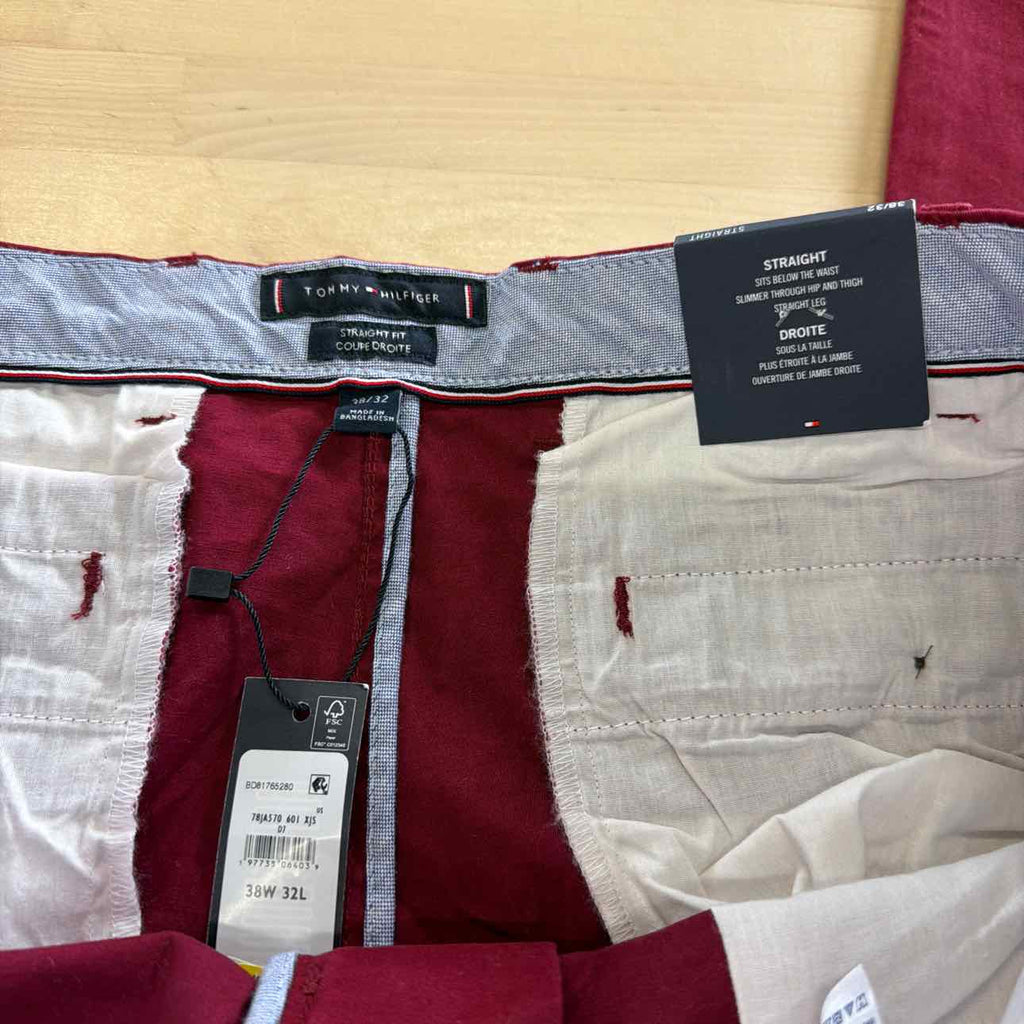 Tommy Hilfiger Men's Straight-Fit Denton Flex Chino Pants - Rouge
