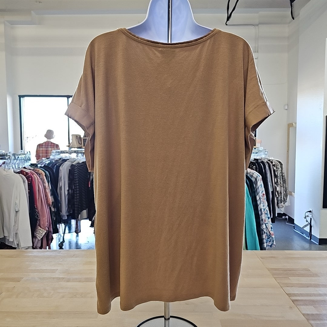 Worthington Size XXL Brown Blouse