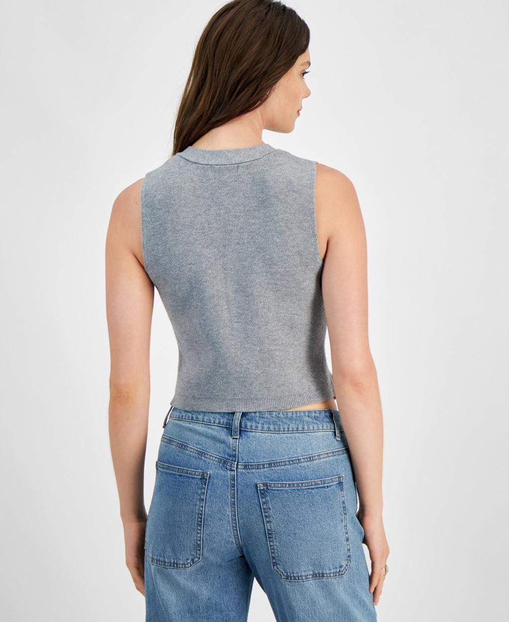 Ultra Flirt Juniors' V-Neck Button-Front Sweater Vest