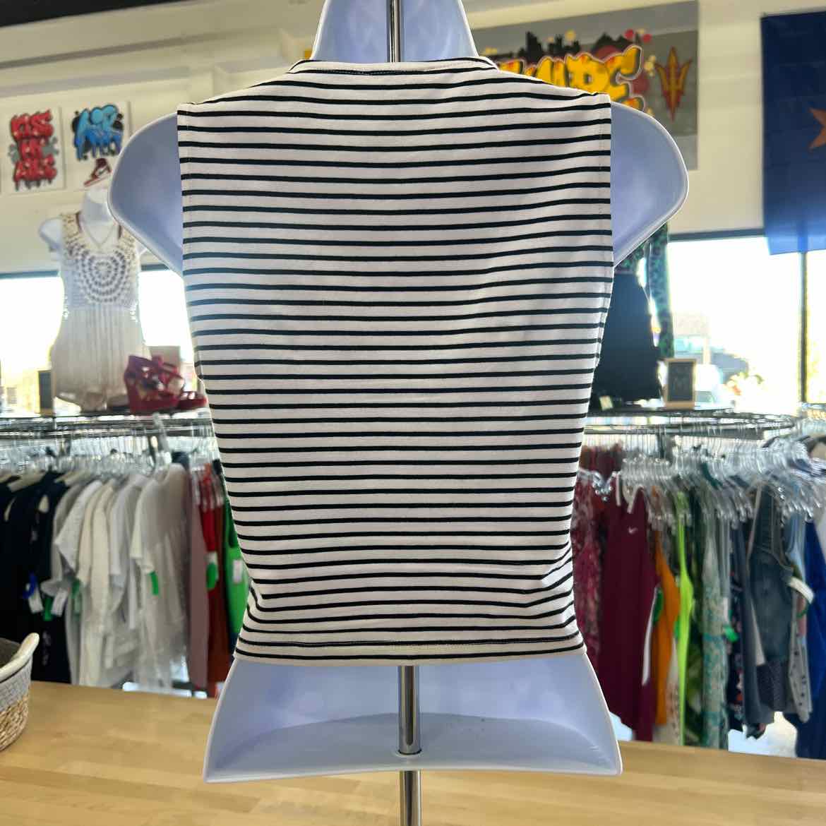 zara Size S White Black Preloved Tank