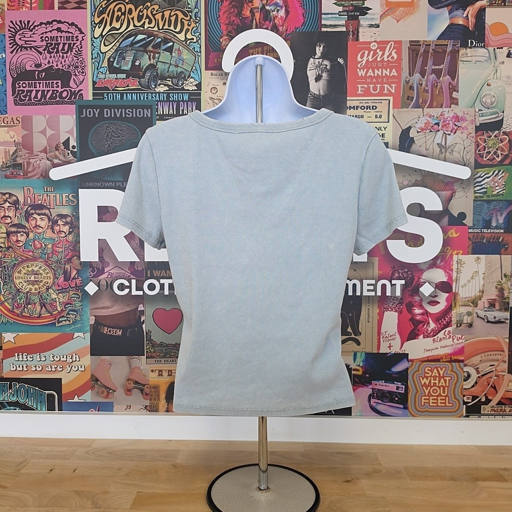 hippie rose Size XL Blue Ribbed New T-Shirt SS