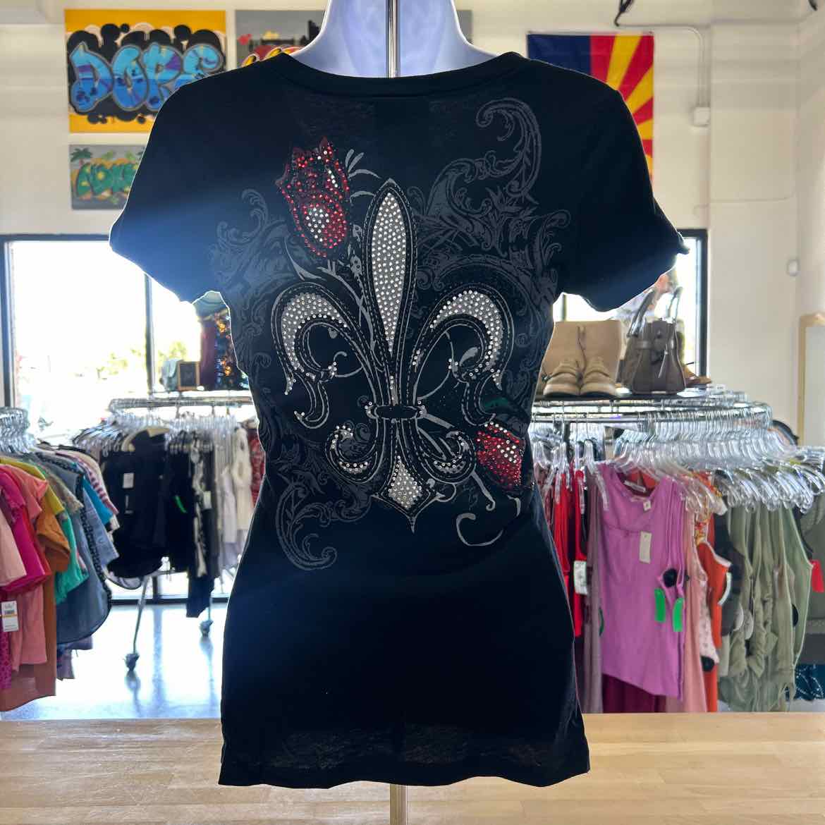 Vocal Size S Black Cotton Preloved T-Shirt SS