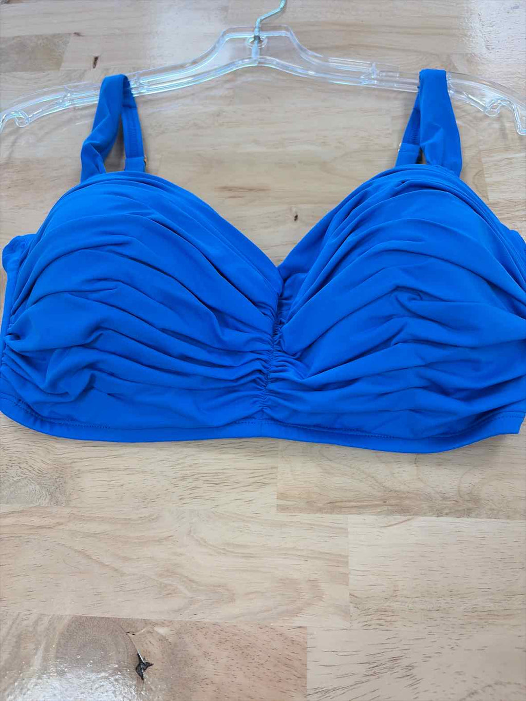 Bleu Size 34DD Shirred Bikini Top
