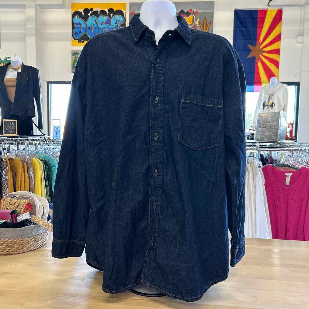 Mode Of One Size XL Blue New MENS Long Sleeve Shirt