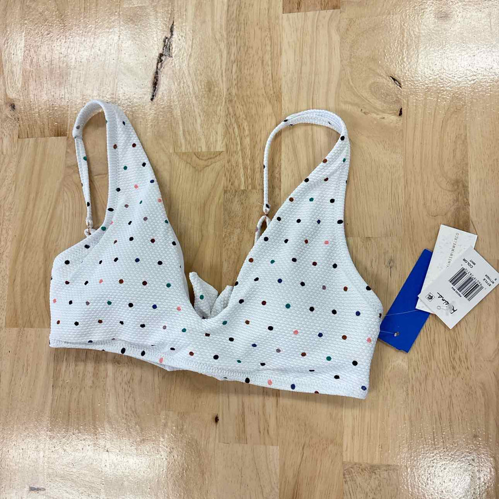 Raisins Size XL Juniors' Tie-Back Pisces Bikini Top - White