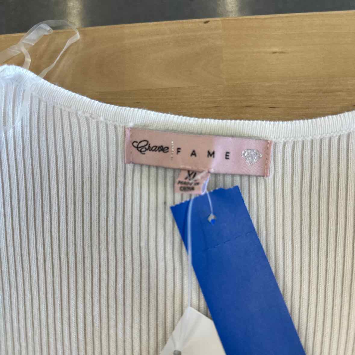 Fame Size XL White New Long Sleeve