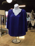 Chico's Size 0 (S) Blue Preloved Blouse LS
