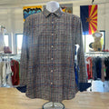 Bugatchi Size M Blue Red MENS Button Down Shirt
