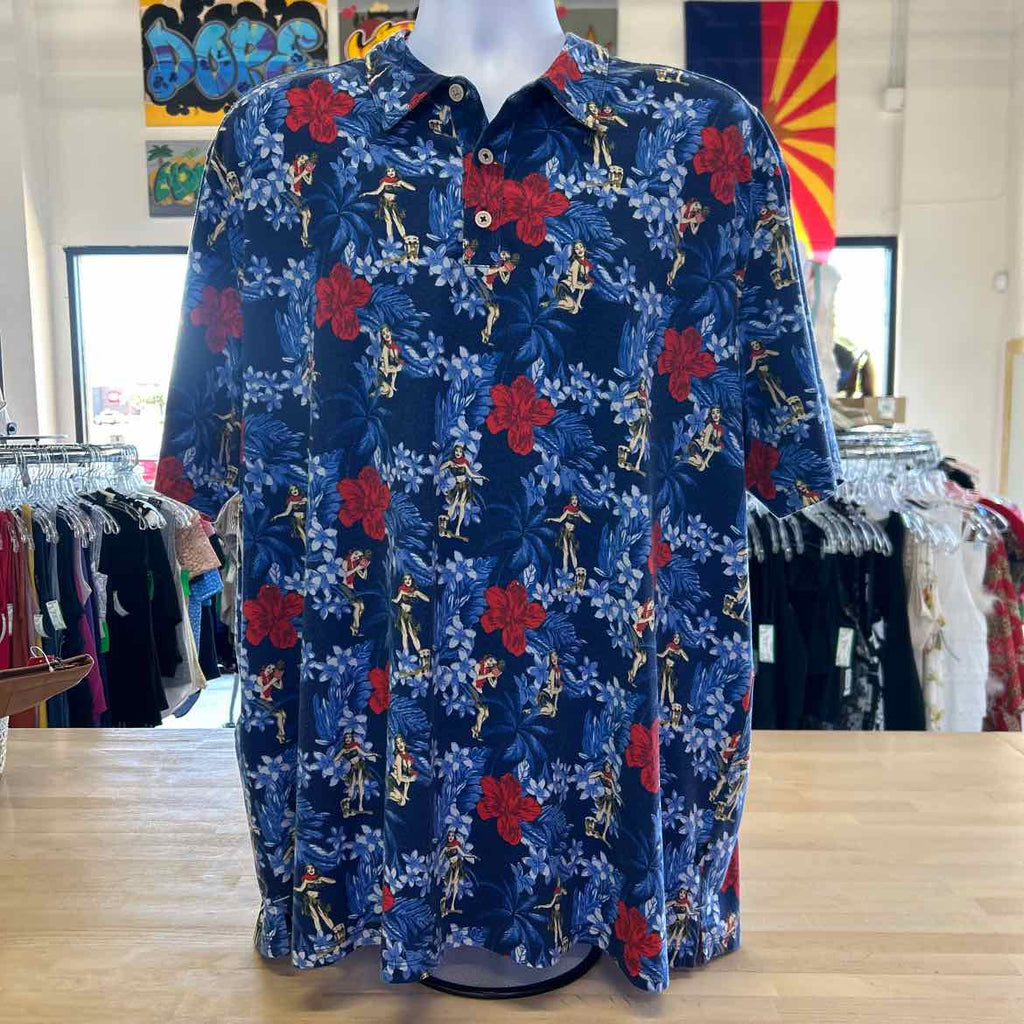 Tommy Bahama Size XXL Blue/Red Preloved MENS Polo
