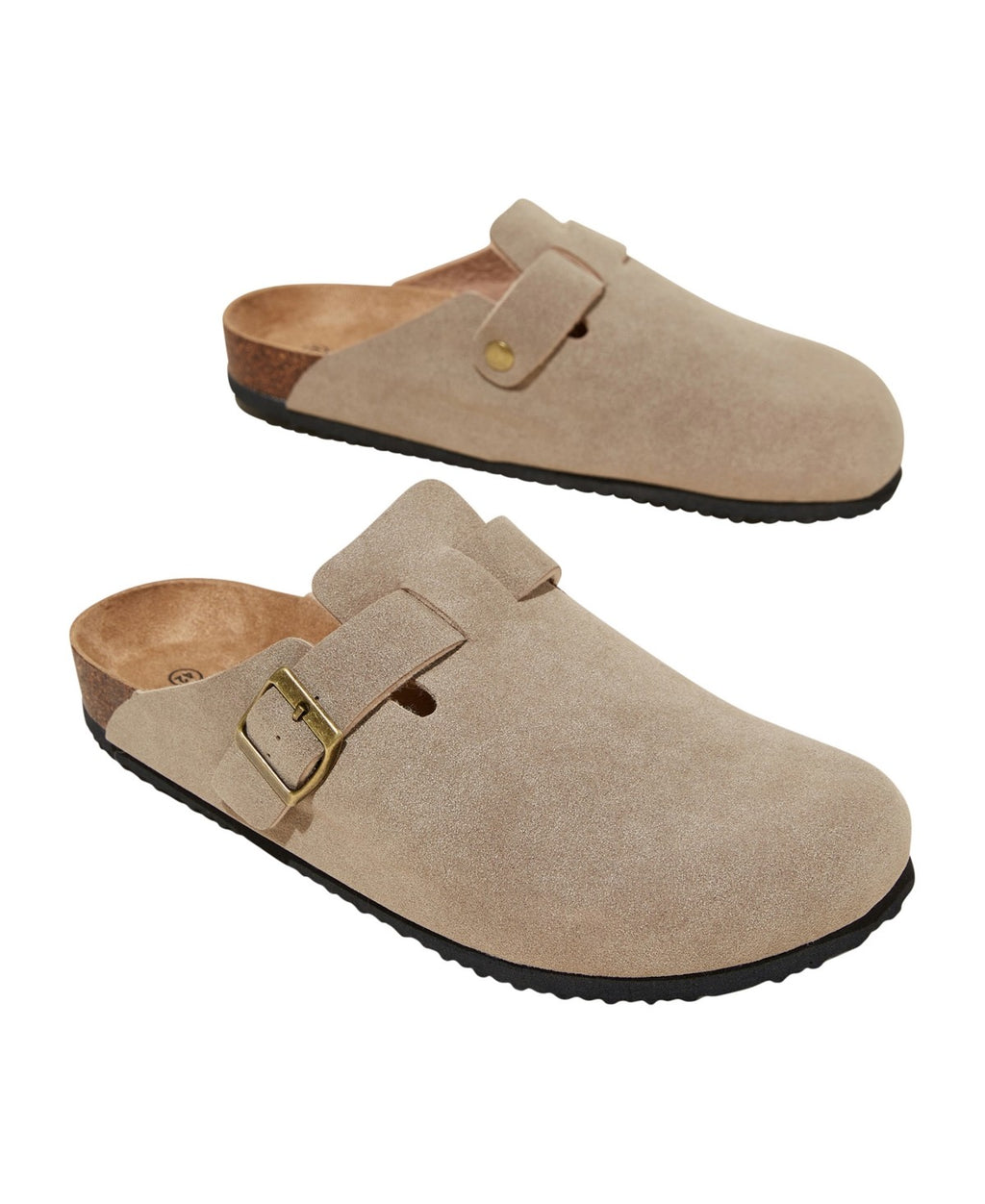 Cotton on Closed Toe Buckle Slide - Taupe