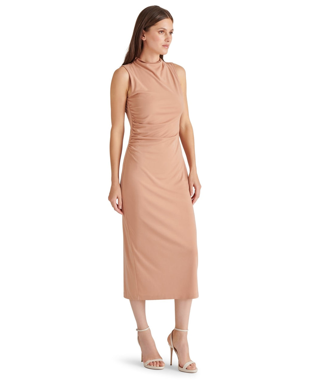 Steve Madden Women's Mo Mock Neck MIDI Dress - Hazelnut