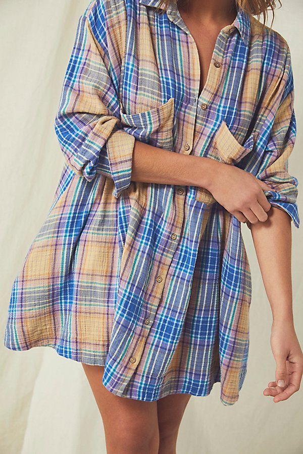 Free People Women's the Voyage Plaid Shirt Dress