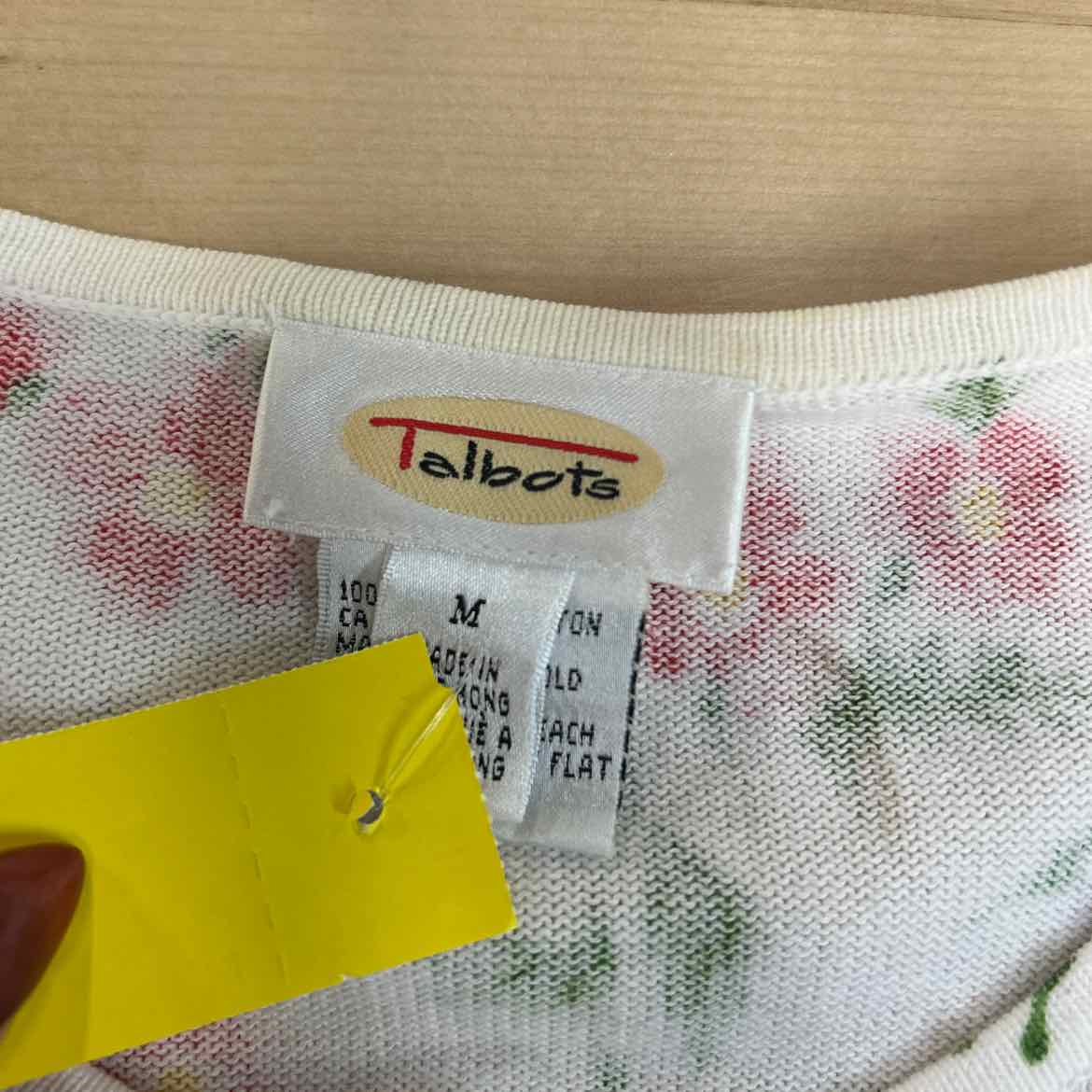 Talbots Size M White Preloved Cardigan