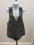 Rag Retro Size One Size Gray Vintage MENS Vest