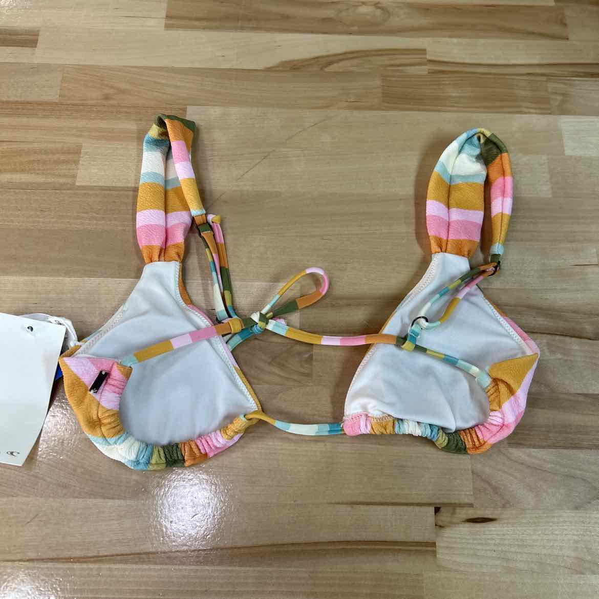 O'Neil Size M Low Tide Menorca Striped Bikini Top