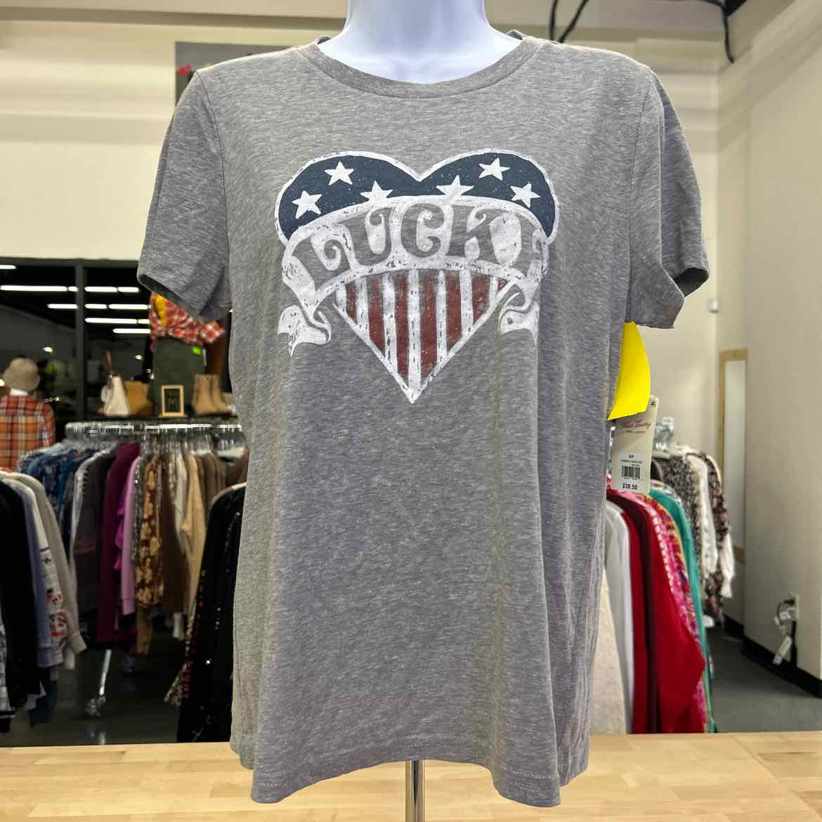 Lucky Brand Size S Gray T-shirt