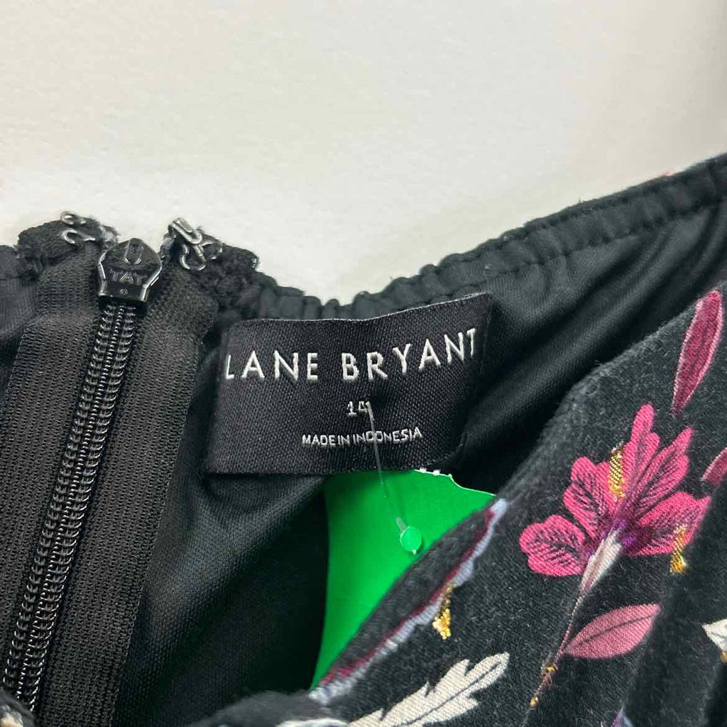Lane Bryant Size 14 Black & Aqua Preloved Dress