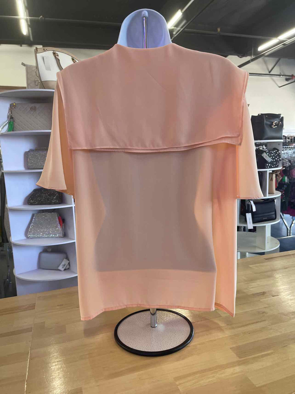 Weathervane Petites Size 10P Peach Preloved Button Down SS