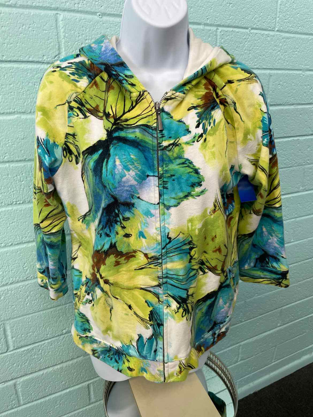 Chico's Size 1 Green/Blu Jacket