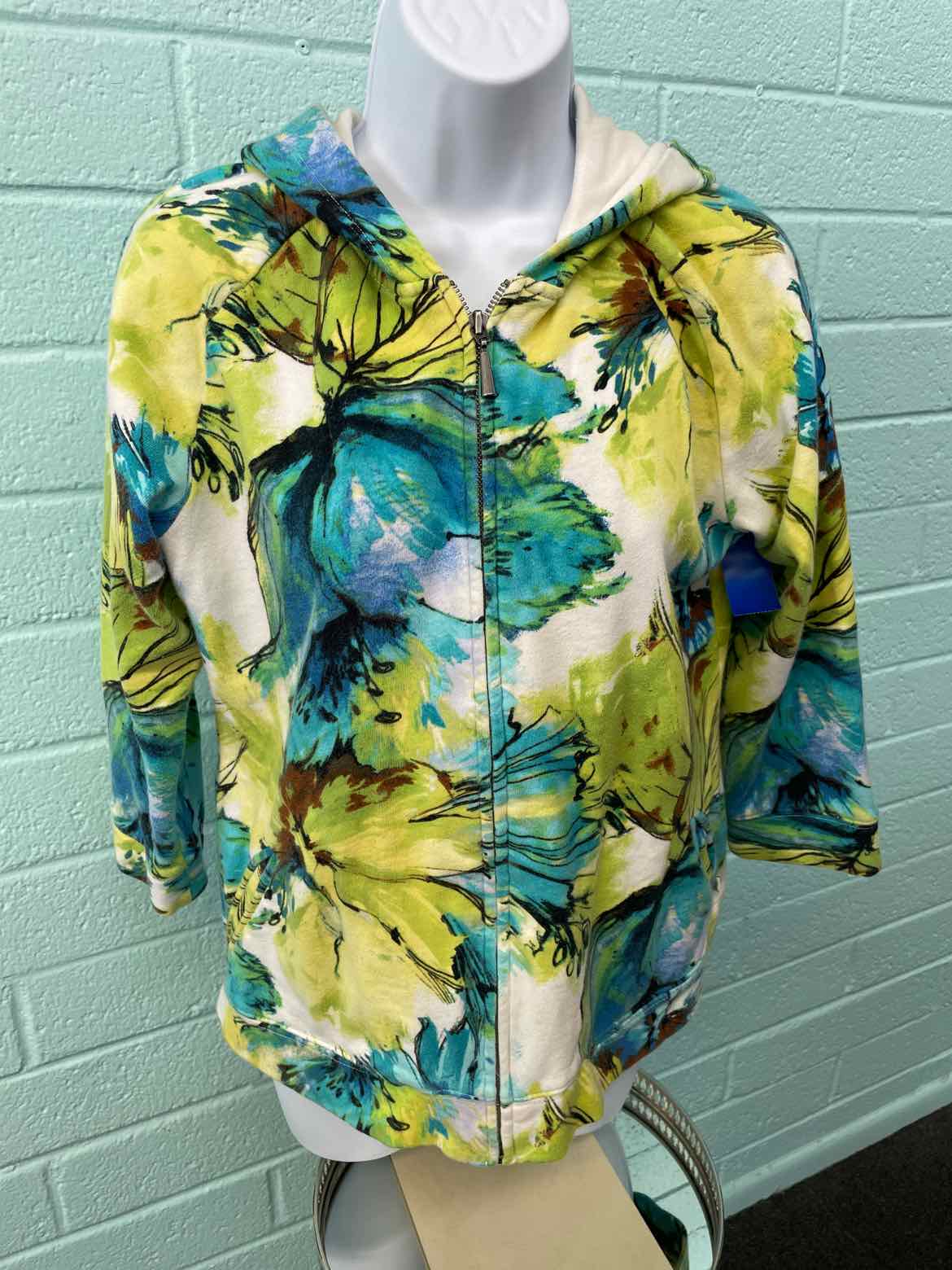 Chico's Size 1 Green/Blu Jacket