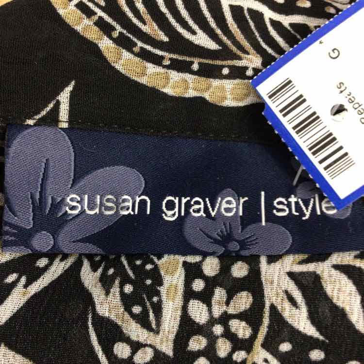 Susan Graver Size One Size Black Preloved Blouse LS