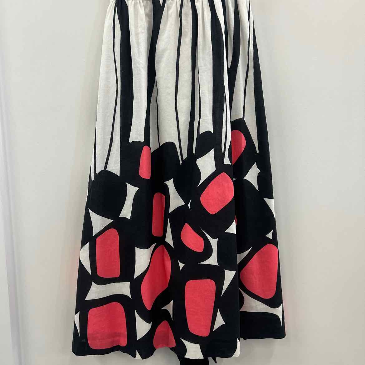 Claude Brown Size 8 White Black Pink Preloved Dress