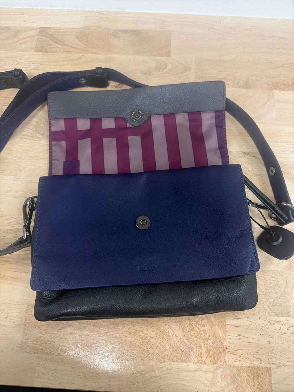 kooba Black & Blue Leather Purse