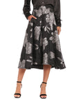 Muse Women's Pleated Organza Zip-Back MIDI Skirt