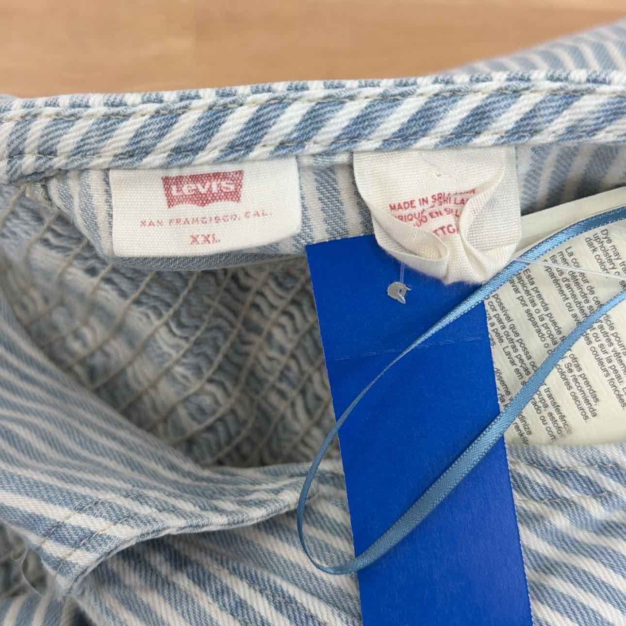 Levi's Size XXL Bria Cotton Denim Corset Cropped Top