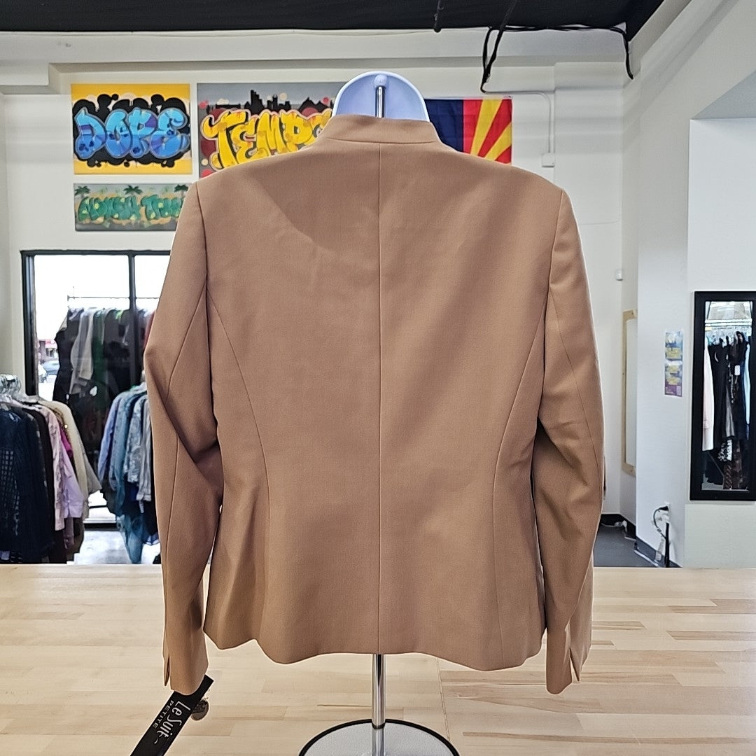 Le Suit Women's Stand-Collar One-Button Pantsuit, Regular & Petite - Camel