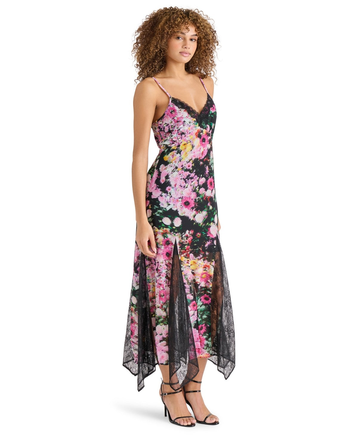 Steve Madden Women's Delia Printed Lace-Trim Maxi Dress - Black Multi