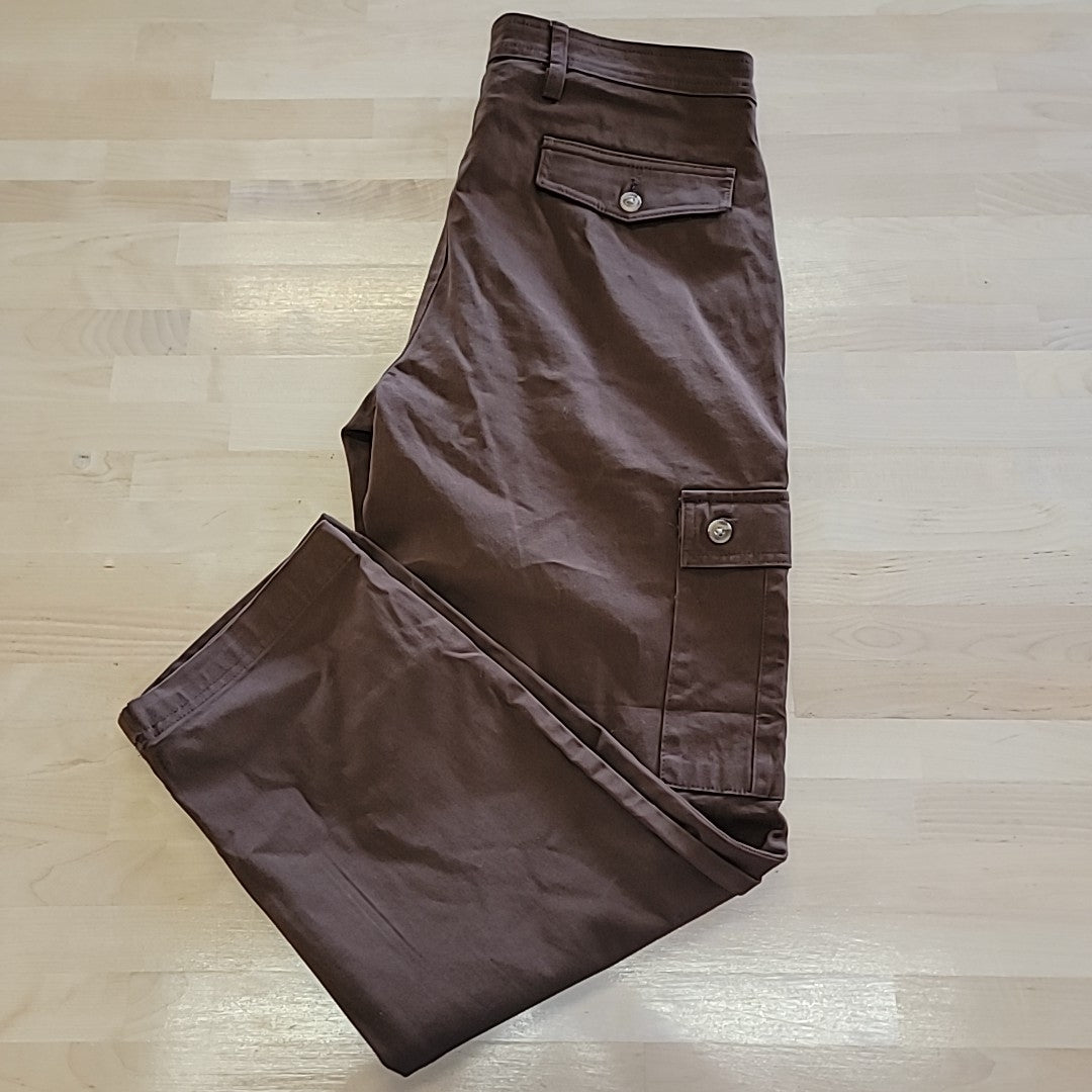 Club Room Men's Size 32 Regular-Fit Stretch Cargo Pants - Classic Brown