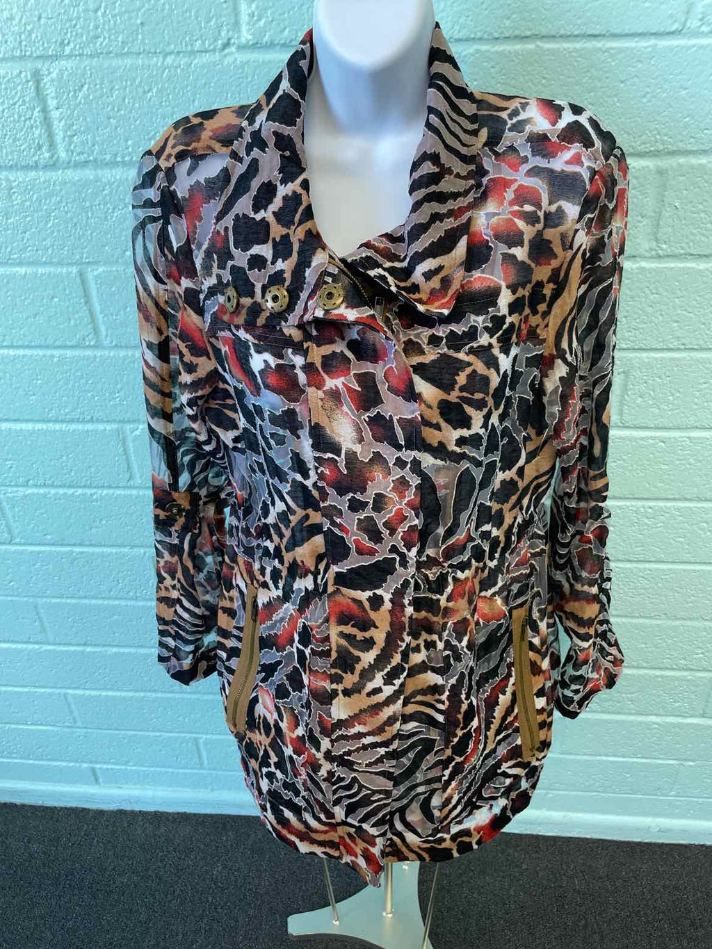 Multiples Size S Brown Print Jacket