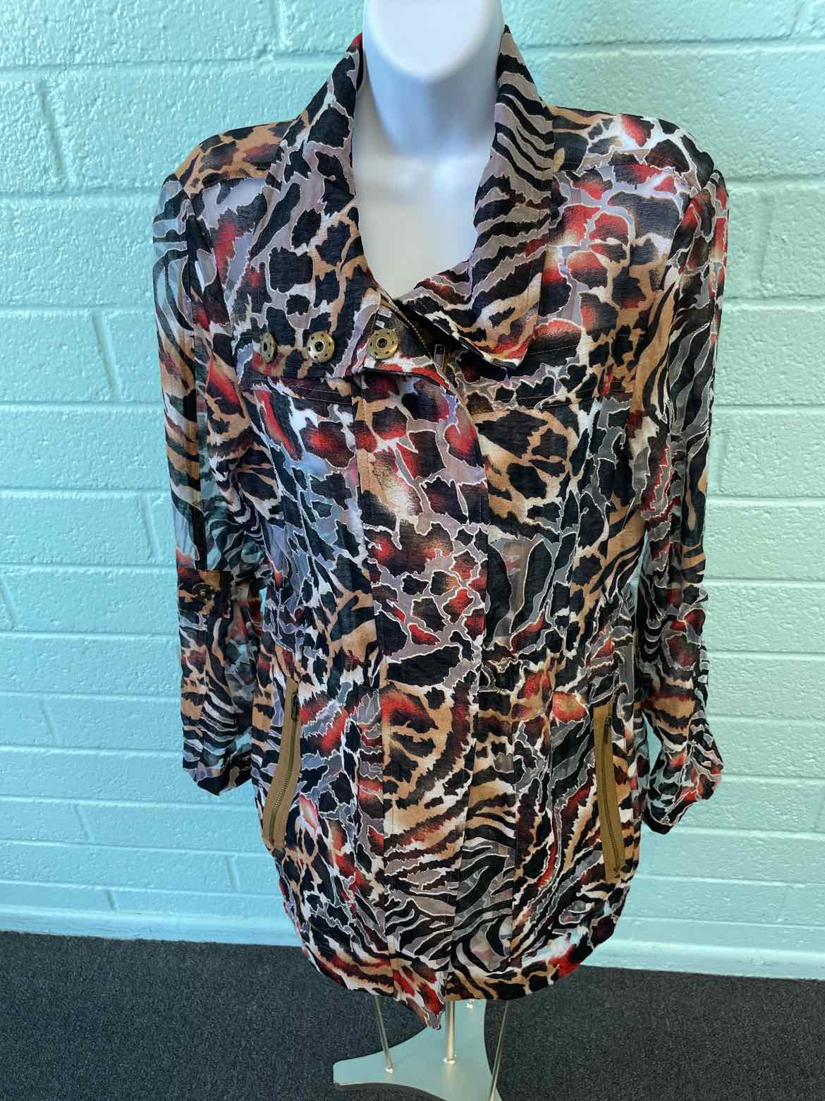 Multiples Size S Brown Print Jacket