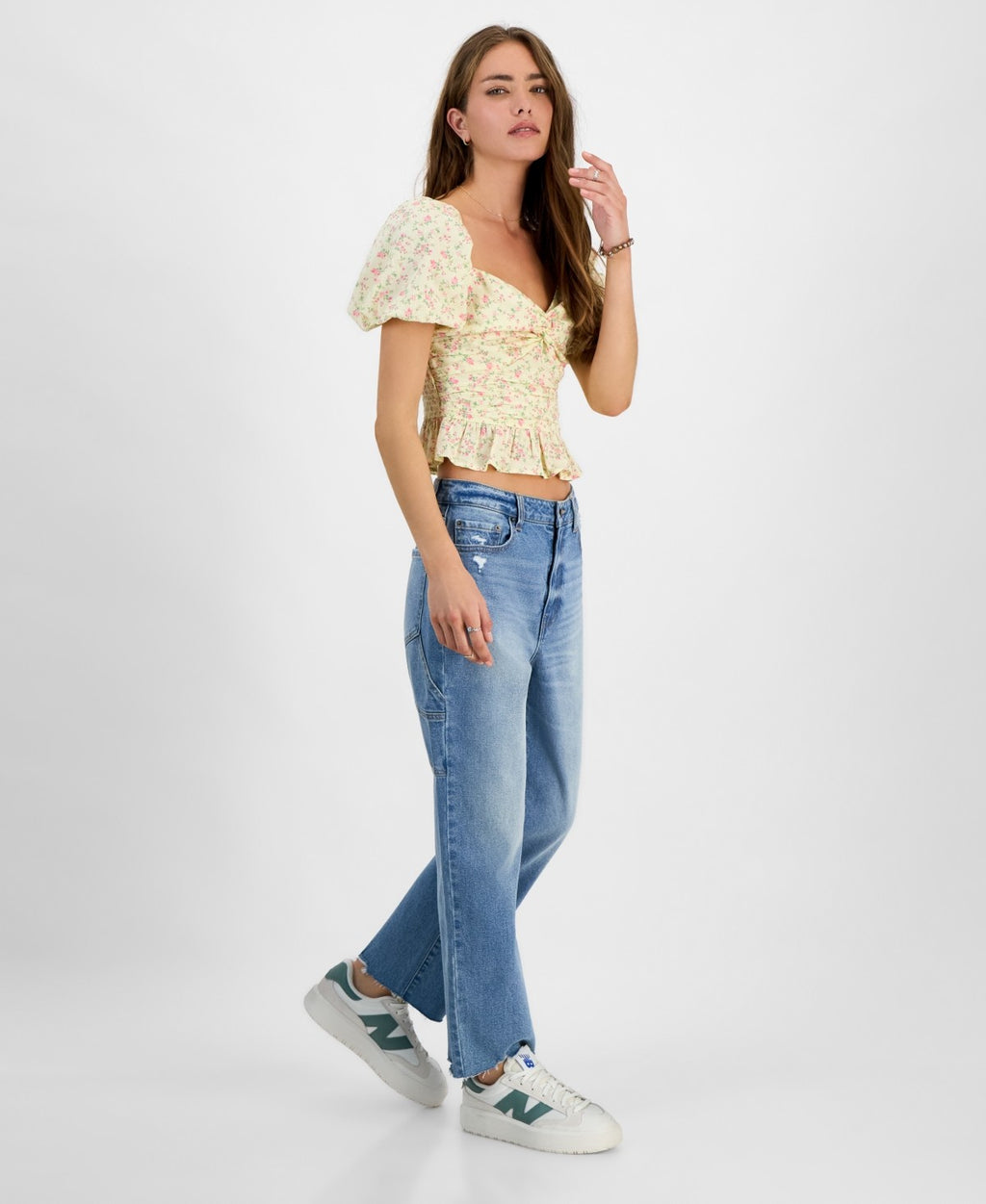 Tinseltown Juniors' Mid-Rise Carpenter Slim Straight Jeans - Vintage Wash - 1