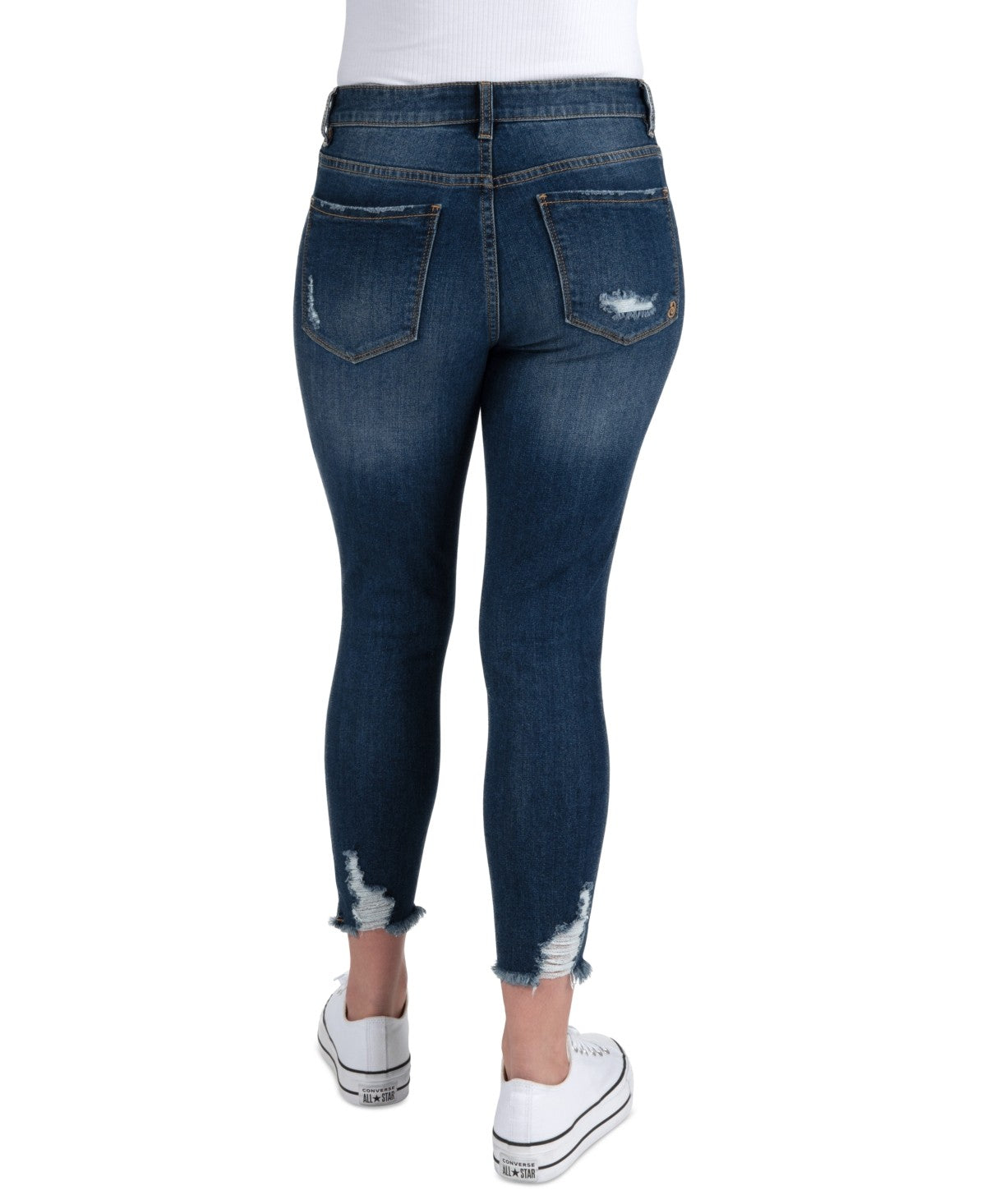 Indigo Rein Juniors' Mid-Rise Distress Curvy Jeans