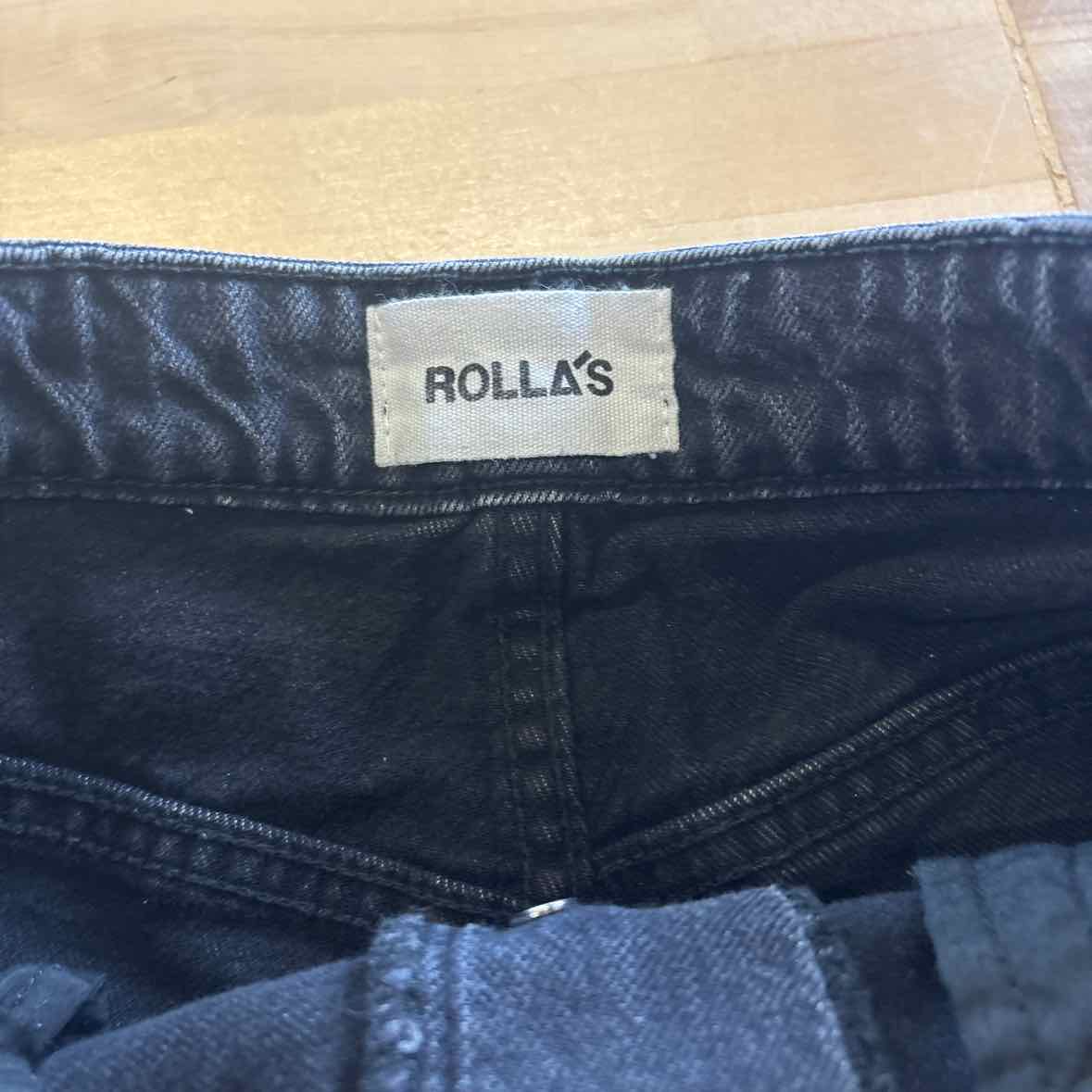 Rolla's Women Size 27 Black Denim Preloved Shorts