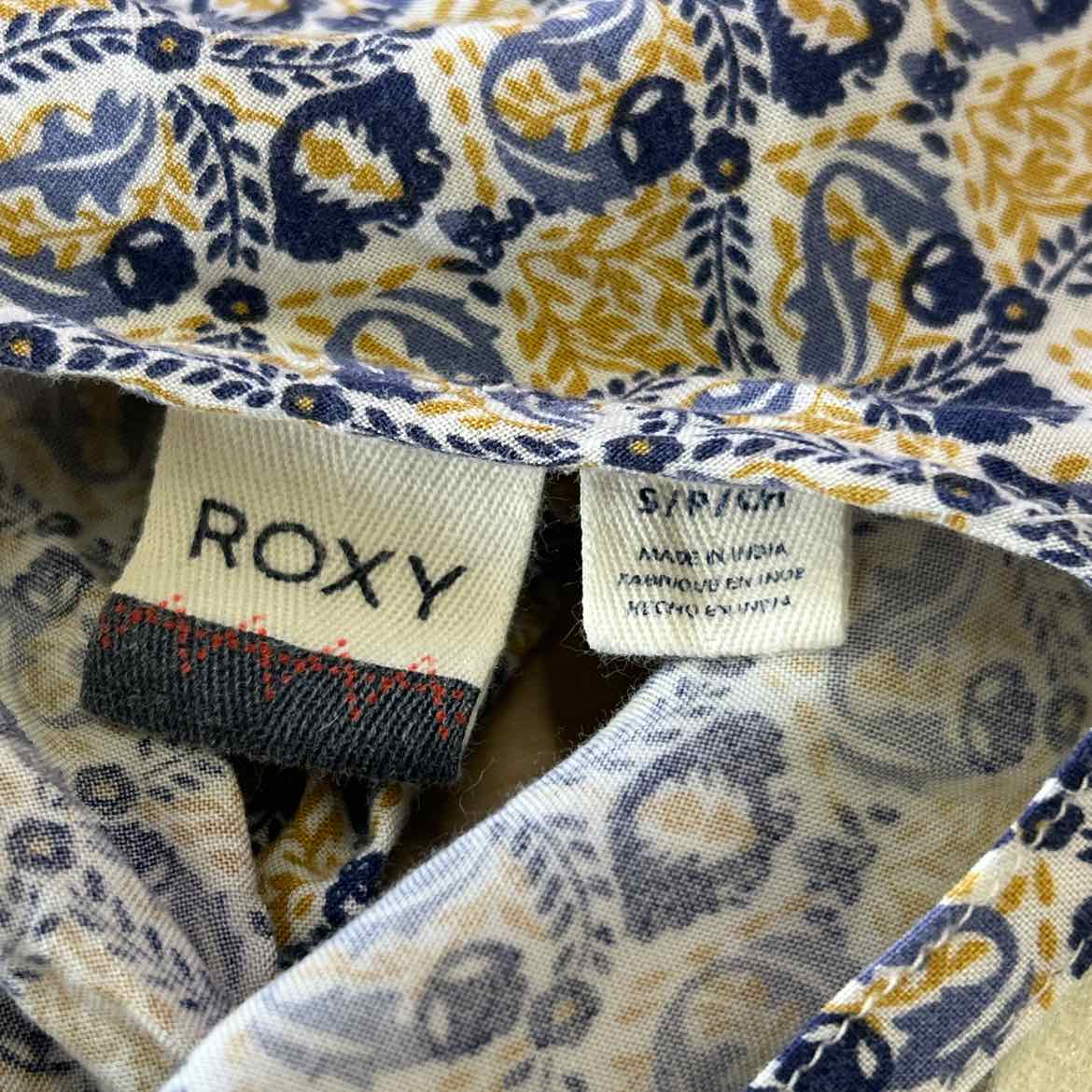Roxy Size S Blue Yellow Preloved Dress