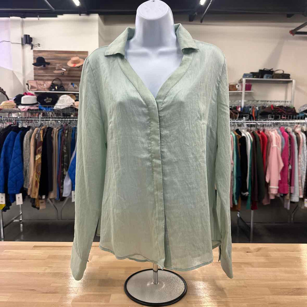 Naked Zebra Size L Blue Button Down Shirt