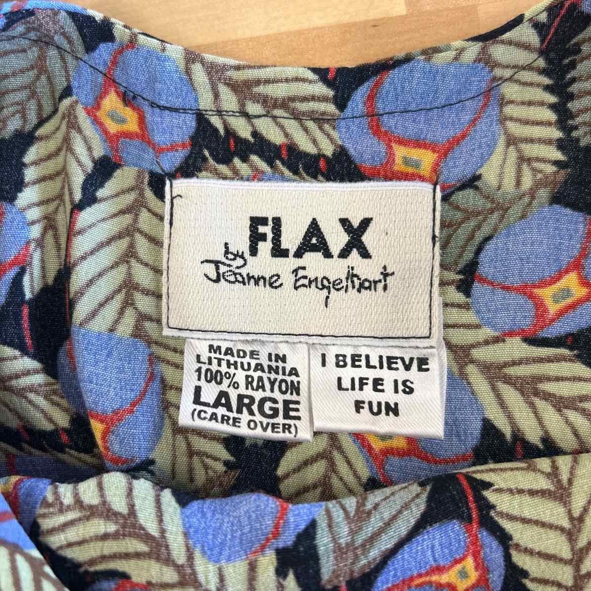 FLAX Size L Green 2 pc Dress Set