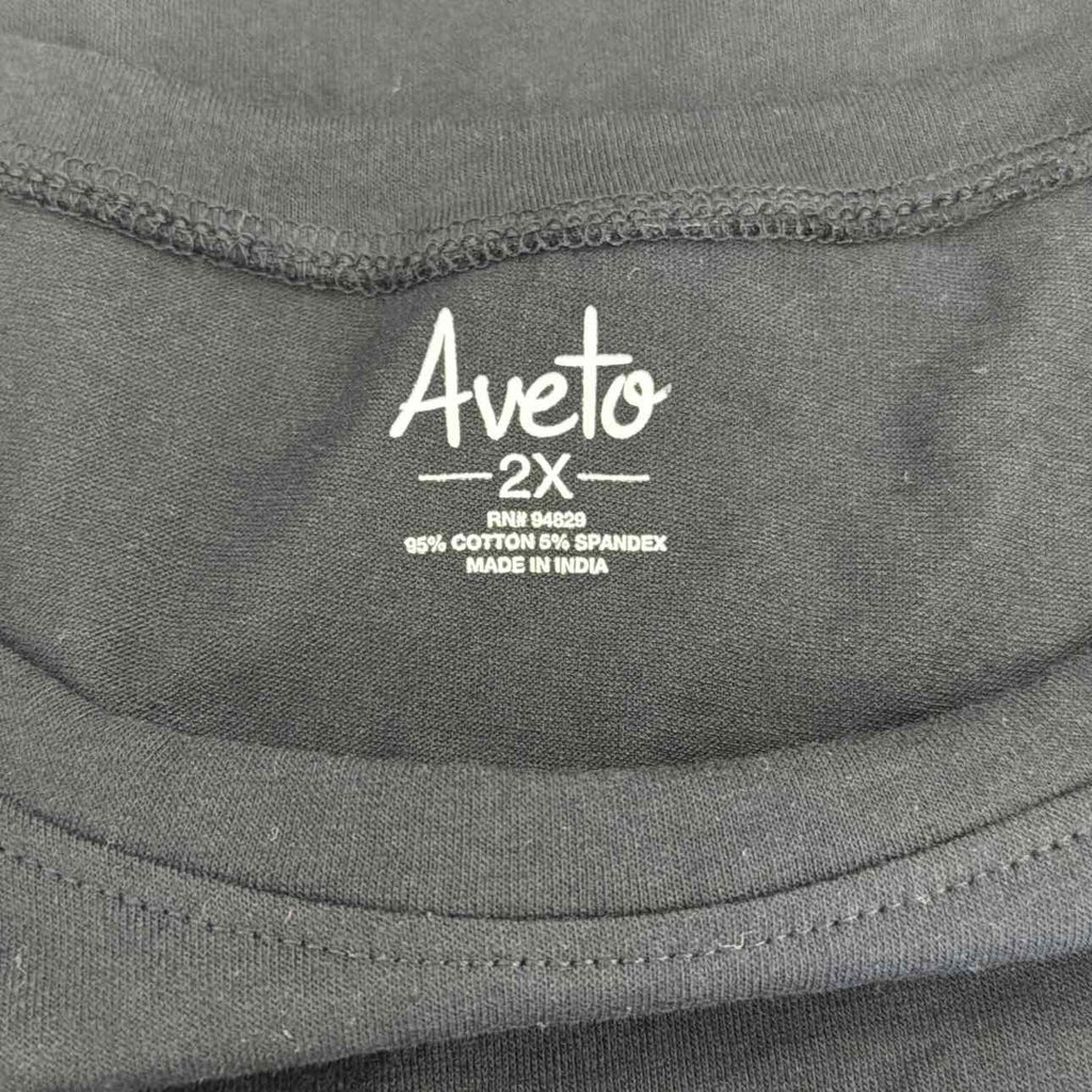 Aveto Size 2X Crewneck Top - Black Beauty