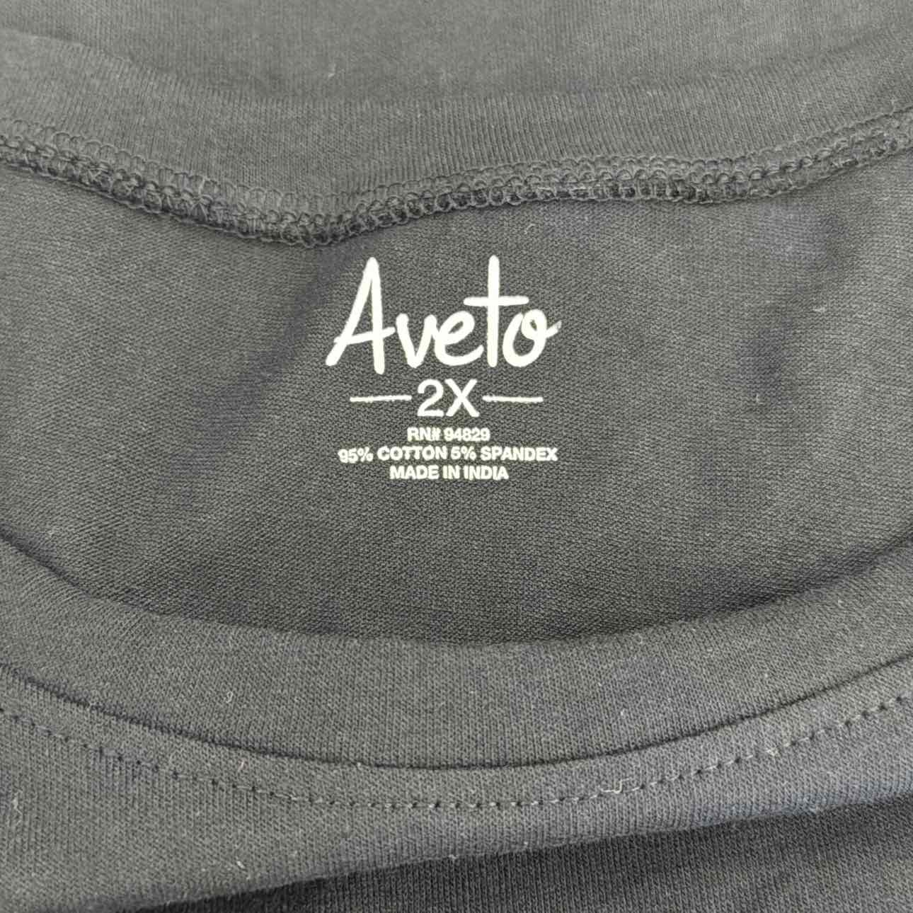 Aveto Size 2X Crewneck Top - Black Beauty