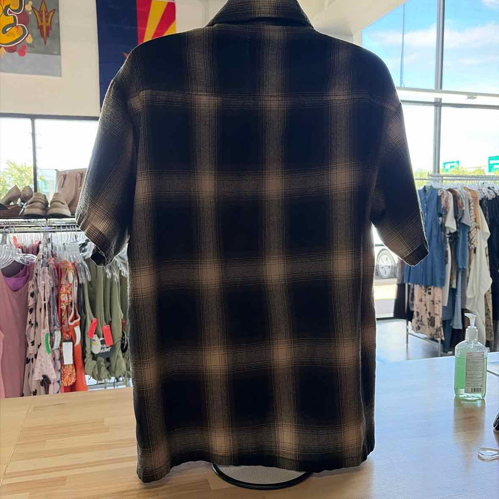 Cal Top Size L Brown Preloved MENS Button Down Shirt
