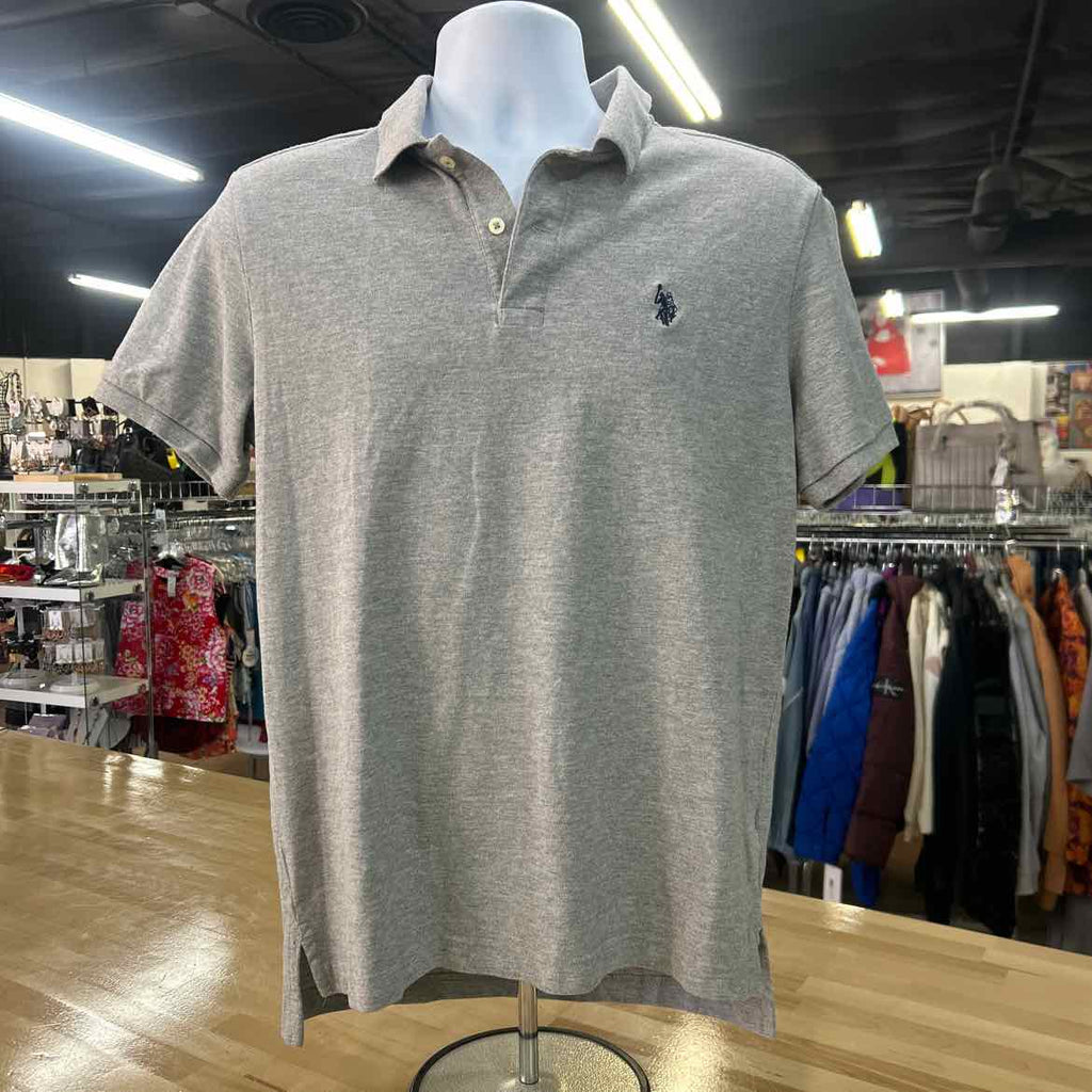 US Polo Assn Size M Gray Preloved MENS Polo