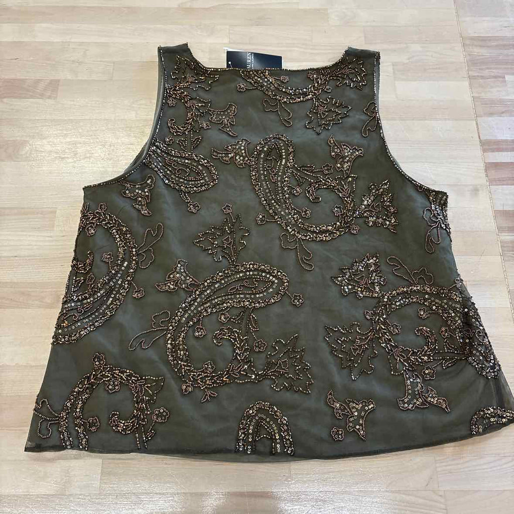 Ralph Lauren Size 16 Green Beaded Tank