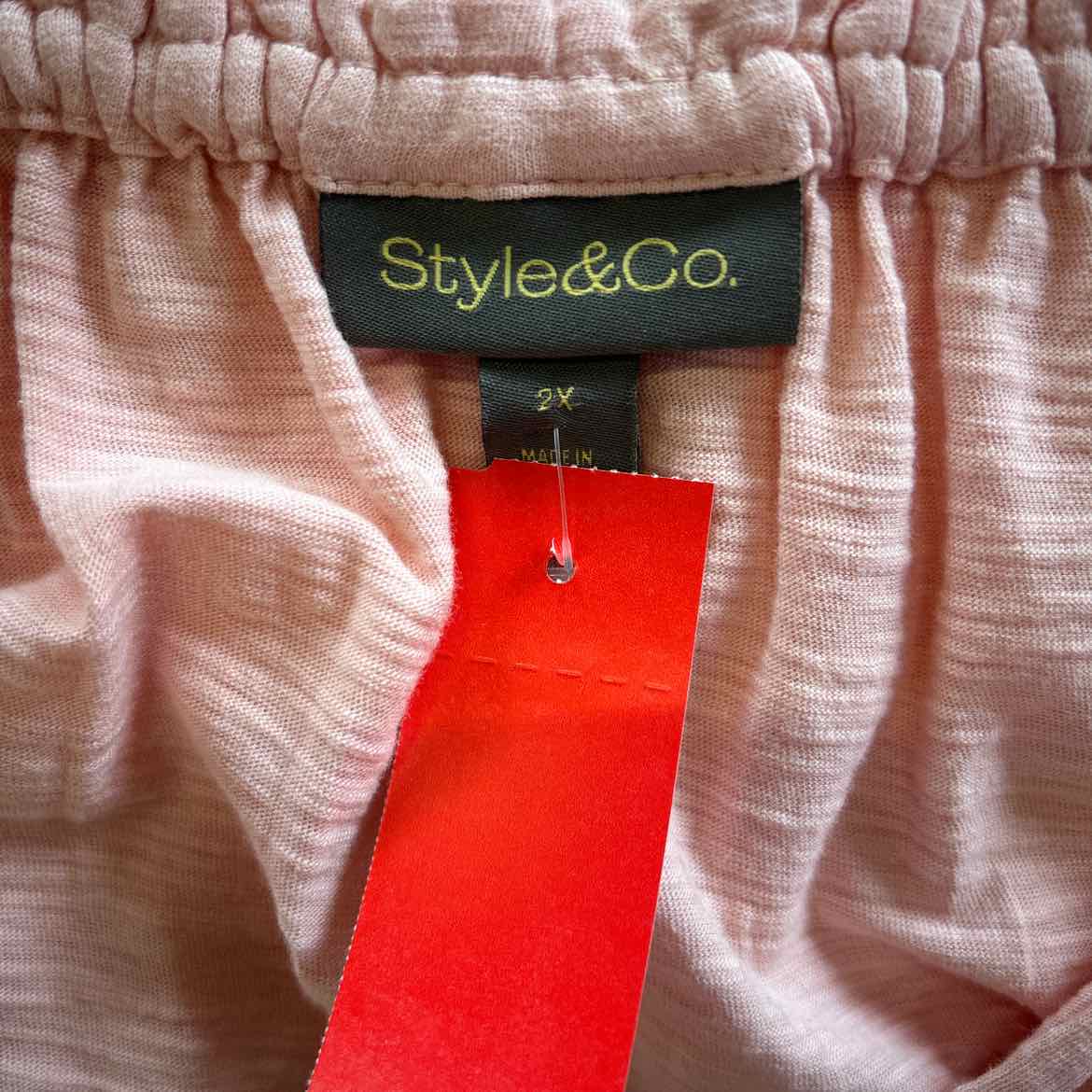 Style & Co Plus Size Solid Gathered V-Neck Top
