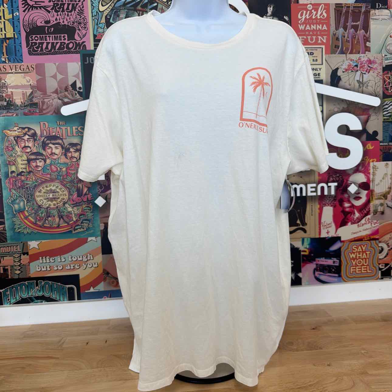 O'Neil Size M Byron Palms Cotton Crewneck T-Shirt